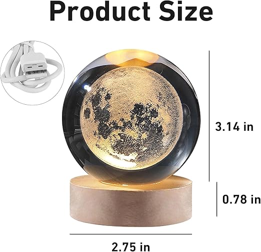 3D Moon Crystal Ball Planet
